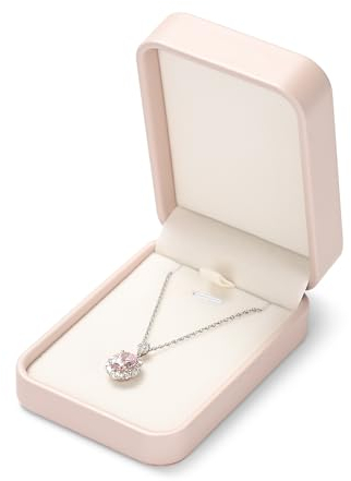 Oirlv PU Leder Rosa Anhängerbox Schmuckschatulle Valentinstag Geburtstag Geschenkbox Schmuck Display Stand 3