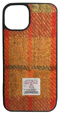 TAILORMAP Harris Tweed Schutzhülle für iPhone 15 Pro, modisches Design mit Wollstoff, Orange