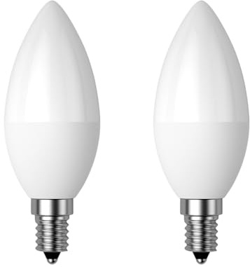 Dusk to Dawn Glühbirne, E14 Candelabra Light Sensing LED Bulbs Auto On/Off 5W 400LM Cold White 6000K for Home Outdoor Yard Veranda Patio Garage Pathway, Can Replace 40W Incandescent Bulbs, 2 Pack