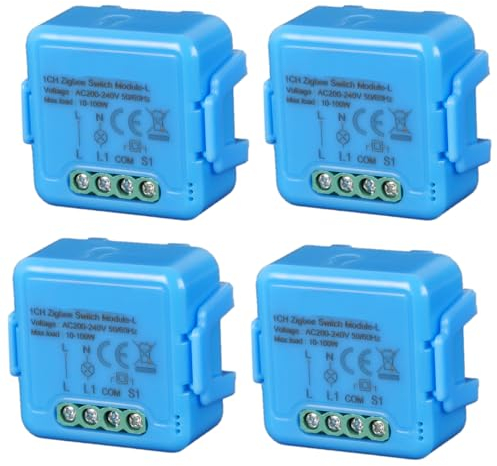 Anvek ZigBee Mini Smart Switch, interruptor de luz de 1 vía para módulo de relé, no requiere cable neutro, control por voz con Alexa y Google Home, aplicación Smart Life (4)