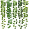 AhLmA 7 Piezas Plantas Artificiales Colgantes Decoracion Terraza Exterior Hojas Artificiales Decoracion Grandes Hojas de Plantas Adecuado para Decoración de Pared de Fiesta de Boda en el Jardín