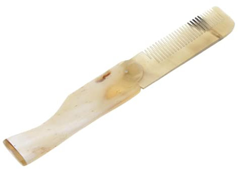 Peine de masaje de dientes finos de cuerno natural | Cepillo de viaje de bolsillo | Libre | Estimula el cuero cabelludo | Exquisita artesanía tradicional | Portátil | Ideal para el cuidado del cabello