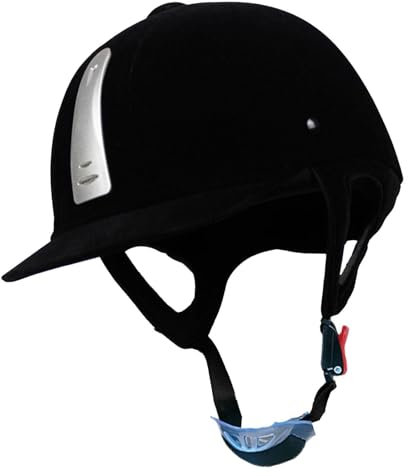 harayaa Casco da Equitazione Equipaggiamento equestre, Circonferenza della Testa 54-62 cm, Leggero, Regolabile, Cappello da Equitazione per Uomo e Donna, Nero Argentato