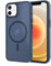 AOMYKE Cover Magnetica per iPhone 12 / iPhone 12 Pro, Custodia iPhone 12 / iPhone 12 Pro Compatibile con MagSafe, Traslucida Opaca Posteriore Sottile PC+TPU Bumper Antiurto Case - Blu