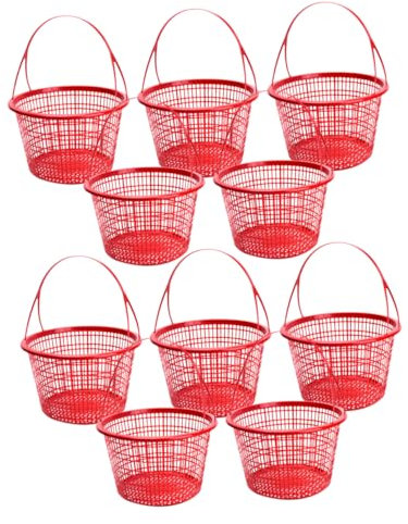 TINEASUR 10pcs Plastic Baskets for Shower Handle Baskets for Storage Container Small Plastic Organizer for Vegetable Storage Portable Shower