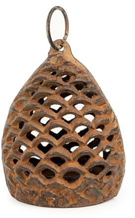 Sungmor Kerzenhalter aus Gusseisen, Tannenzapfen, Tischdekoration, dekorativer Teelichthalter, rustikaler Stil, hängende Kerzenlaterne, Hausgarten-Dekoration, Vintage-Kerzenständer für Votivkerze,