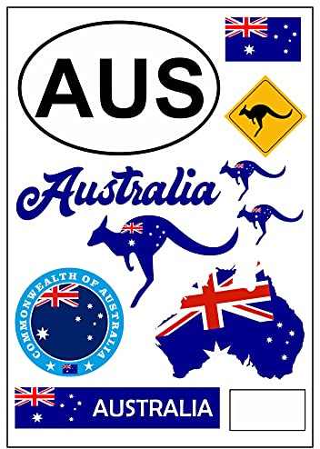 Daged Australien Aufkleber Karte Stickerbogen - PKW Auto Motorrad Biker Flagge Fahne AK