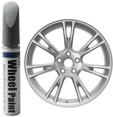 Ywooon Felgen Ausbesserungslack für Tesla Model Y Apollo Felge 19 Model 3 Stiletto Felge 19 20, Felgen Ausbesserungslack Felgenkratzer reparieren Felgenlack Randstein Lackstift, Sonic Silver