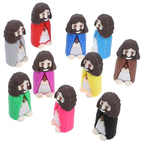 Garneck 10 Stücke Miniatur Jesus Statue Religiöse Jesus Bibel Puppe Christus Religiöse Spielzeug Jesus Verzierungen Desktop Jesus Decor