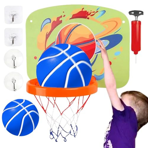 Indoor-Basketballkorb, Innen-Basketballkorb für Kinder, beleuchtet, faltbar, Reifen, über der Tür, Basketballkorb, Schlafzimmer, verstellbar, für Büros