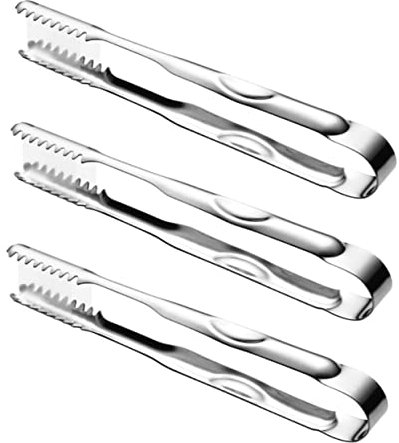 OFFSCH 3stücke Teiliges Edelstahl Eiszangen Gezahnten Greifern Verstärkte Zuckerklammer Vielseitige Servierzangen Für Eiswürfel Zuckerwürfel Snacks Für Buffet Bar Küche Und Party