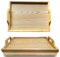 Natural Wooden Theme Lap Tray With Cushion Bean Bag Wood Design With Carrying Handles, Breakfast, Dinner, Laptop, TV, Food, Compact Lightweight, Easy Serving Tray