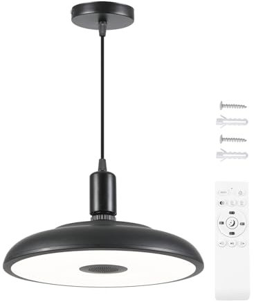 Horevo LED Hängeleuchte für Kücheninsel, Innen- und Außenbereich Kronleuchter, Wasserdichte Schwarze Hängelampe mit Farbwechsel für Küche, Bar, Esszimmer, Schlafzimmer, Wohnzimmer