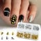 6 Grid/300pcs 3D Mini Metal Punk Nail Studs, Gold Silver Cone Spikes for Nails Stylish Goth Art Charms Jewels Alloy Nail Rivets DIY Nails Accessories Gift for Women