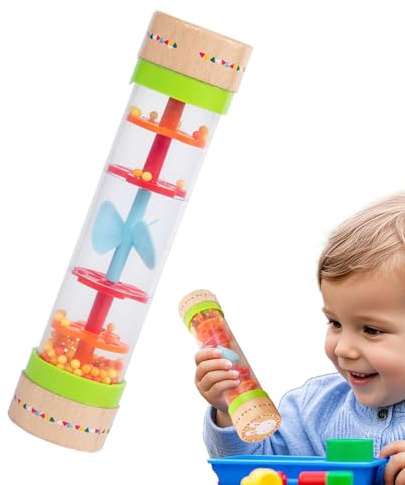 Tuyau de Pluie de Pluie, bâton de Pluie pour, bâton Shaker de Pluie, Jouet Musical sensoriel pour Petits apaisants l'apprentissage du Son Joueur de Voyage