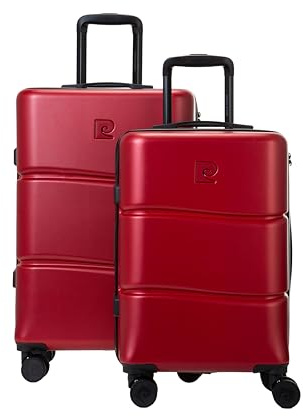 Pierre Cardin Set DE 2 VALISES RIGIDES Intense (Tailles S,M) Dark Red | Set de 2 Valises Rigides INTENSE, Cabine 55 cm et M 65 cm, ABS, 8 Roues, Cadenas, Garantie 2 Ans