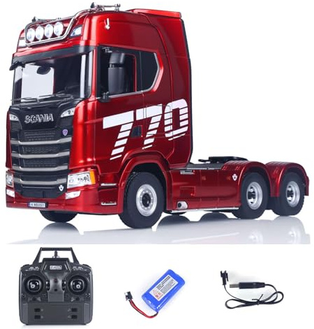 TOUCAN RC HOBBY Huina 770S 1/18 RC Tractor Semi Truck Models Plastic Finished RTR 7.4V with Battery Radio 19CH Light Sound Effects Remote Control Lorry Car