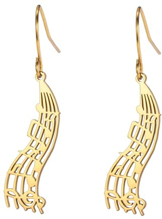 Musikalische Note Ohrring für Frauen Edelstahl Delicate Chic Noten Noten Baumeln Ohrringe Musik Schmuck Geschenk für Musiker Liebhaber