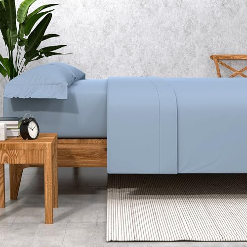 SOMNI HOME Juego Sabanas Poliester 90 cm - 3 Piezas Sabanas Lisas Microfibra Suave Fácil Cuidado Ropa de Cama Elegante Todo el Año Cama 90 Color Azul Indigo