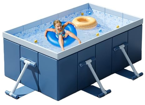 Pas une piscine non gonflée, piscine démontable, coque en plastique dur - piscine familiale PVC portable 210x150x51 cm avec matériau composite à 5 couches et i - support de support, 10,2 kg, idée