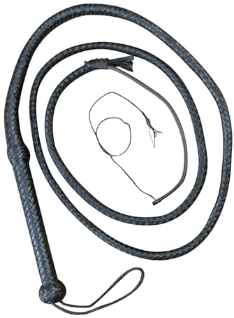 Generico Frusta in Pelle 8 Piedi | Frusta Western in Vera Pelle Bovina Intrecciata a Mano | Frusta da Cowboy Artigianale | Accessorio Professionale Stile Western