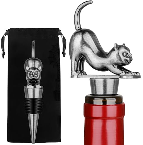 MR.BARWARE Perfektes Geschenke für Katzenliebhaber, Katze Weinflaschenverschluss, Niedlich Katzen Geschenke Geburtstagsgeschenke, Weihnachtsgeschenke für Katzenliebhaber Frauen Männer