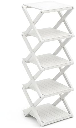 VORMICS Schuhregal Klein Klappbar aus Bambus, Kleines Schuhregal Faltbar, Platzsparender Schuhständer ohne Montage für Flur Schlafzimmer