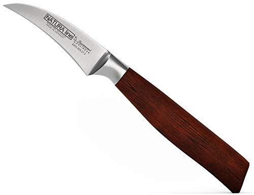 Burgvogel Solingen Natura Line, Tourniermesser Holzgriff, rot satiniert, geschmiedet, 7 cm, sehr scharfes Schälmesser rostfrei, Made in Germany, braun, 6800.906.07.0