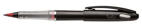 Pentel TRJ50-BO Tradio Stylo Federschreiber, Schreibfarbe: rot, Gehäusefarbe: schwarz
