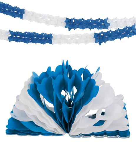 FASCHING 34130 Girlande Bayern weiß-blau Bavaria NEU/OVP