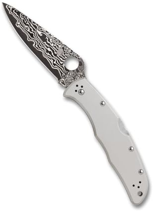 Spyderco, Taschenmesser, Endura 4 Titanium Damascus, Klinge: 9.5 cm, Rot, Klappmesser, Taschenclip