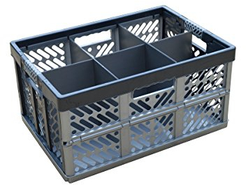 Glassjacks - Glassware and Glassware Storage Box Company Folding Crate - with internal dividers - 6 cells, up to 50kg / 45L