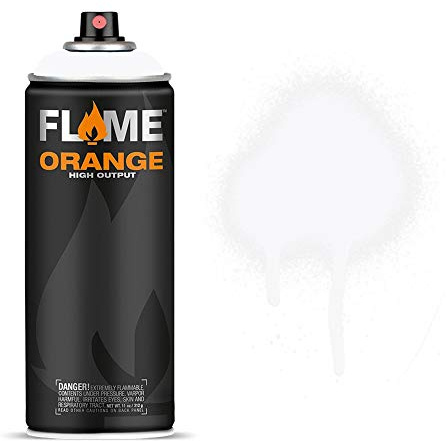 Flame Orange Spray Paint - Matt Acrylic 400ml Can Pure White FO-900