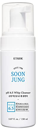 Etude House SoonJung pH 6.5 Whip Cleanser 5.1 fl. oz. (150ml) 21AD| Non Comedogenic & Hypoallergenic Soft Bubble Hydrating Facial Cleanser for Sensitive Skin