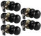 Probrico Black Passage Door Knobs, Interior Door Knobs, Round Keyless Door Knobs for Hallway and Closet, Stainless Steel Door Handles 5 Pack