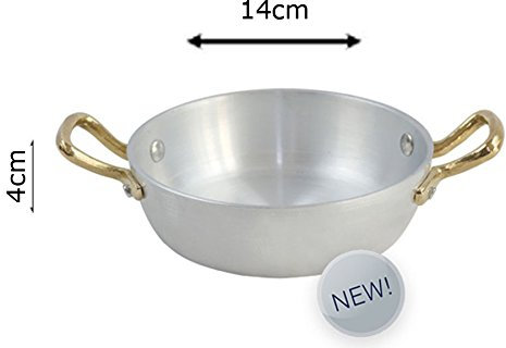 Pfanne zu servieren transparent Pentalux Aluminium Puro 99,5% Griffe Messing Stärke 3 – 4 mm 14cm