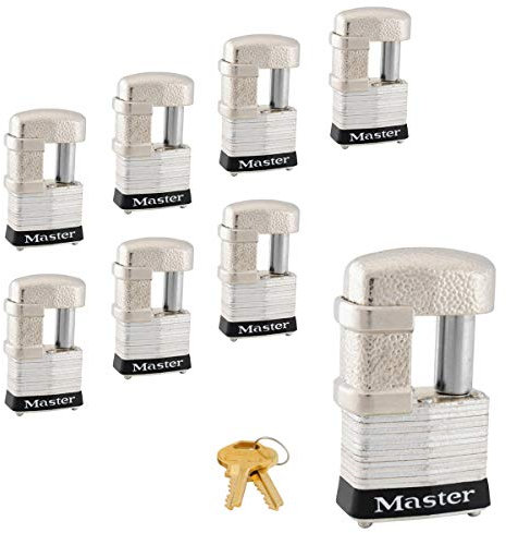 Master Lock - (8) cadenas à clés identiques pour remorque et multi-usages, 37KA-8.