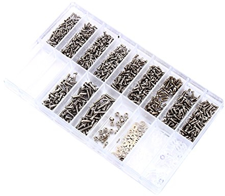 1000 Stück winzige Schrauben für Brillen, Uhrenbrillen, Reparaturset, Edelstahl, kleine Mikroschrauben, Muttern, Sortiment mit Aufbewahrungsbox