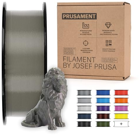 Prusament 3D-Drucker Premium Filament PLA Pearl Mouse 1,75 mm – 1 kg Spule | Hochpräzision ±0,02 mm – Einfach zu drucken – Warping-arm – Verwicklungsfrei – Ideal für Anfänger & Profis