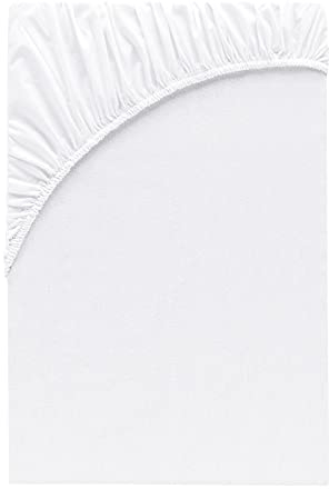 Class Home Collection Spannbettlaken Boxspringbett Wasserbett 180x200cm - 200x220cm Jersey Baumwolle Weiß