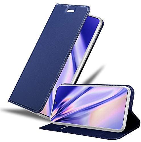 Cadorabo Hülle kompatibel mit Samsung Galaxy Note 10 Plus aus Kunst Leder Flip Klappbare Stoßfeste Magnetische [Standfunktion] [Kartenfächern] Cover Hülle für Galaxy Note 10 Plus Tasche in Blau