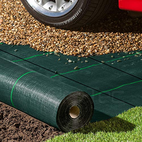 Pro-Tec 130gsm Commercial Grade SUPER Heavy Duty Weed Control Membrane Garden Weed Barrier Fabric Ground Cover Landscaping Gravel Driveways Paths Decking Turf Underlay Green Woven Sheet 2m x 100m