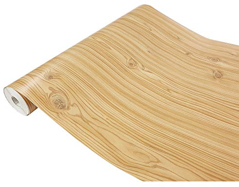 DecoMeister Klebefolie Möbel 45x100 cm | Möbelfolie Holzoptik selbstklebend - PVC Folie für kreative Raumgestaltung | Selbstklebende Folie ideal für Küche, Bad und Möbel-Upcycling | Fichte Hell