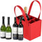 DXIA Wine Bottle Carrier, Thick Bottle Carrier Bags, with Flexible Divider 6 Bottles Removable Divider, Reusable Washable, Thick Wine Gift Bag for Travel Picnic BBQ Party Gifts for Men (Red)