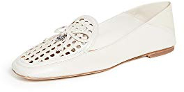 Tory Burch Damen Tory Charm Woven 5 mm Loafer, Elfenbein (Elfenbein), 42 EU