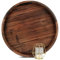 MAGIGO Bandeja otomana redonda grande de madera de nogal negro de 16 pulgadas con asas, sirve té, café o desayuno en la cama, bandeja decorativa de madera circular clásica para servir