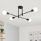 MRHYSWD Deckenleuchte Schwarz, 4 Flammig Kronleuchter Schwarze Deckenlampe Wohnzimmer Schlafzimmer Küche, Deckenlampe Retro Vintage Deckenleuchte E27 Deckenbeleuchtung Industrial Lampe Schwarz Decke