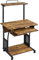 Yaheetech Scrivania per Computer da Ufficio 132 x 80 x 50 cm Tavolo Porta PC Porta Stampante Ruote Tavolo per Computer Mobile con Ripiani Tastiera Scorrevole