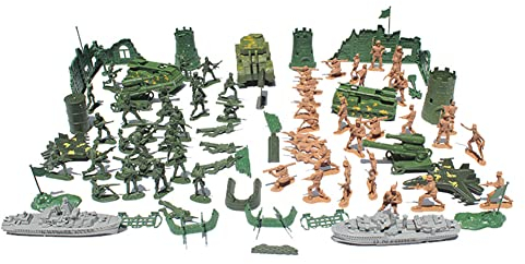 BYNYXI Militär Spielfiguren Set, 107 Stück Armee Soldatenfiguren Militär Soldaten Spielzeug für Kinder Jungen Spielzeugsoldaten Militär Plastik Soldaten Armee Mini Actionfigure Militärspielset,5cm
