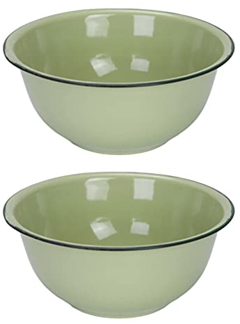TOPBATHY 2 Piezas Tazón De Esmalte Tazón De Fuente De La Vendimia Cuenco para Servir Ensalada Porcelana Esmaltada Platos Esmaltados Cuencos Esmaltados Plato Esmaltado Nostalgia Irrompible